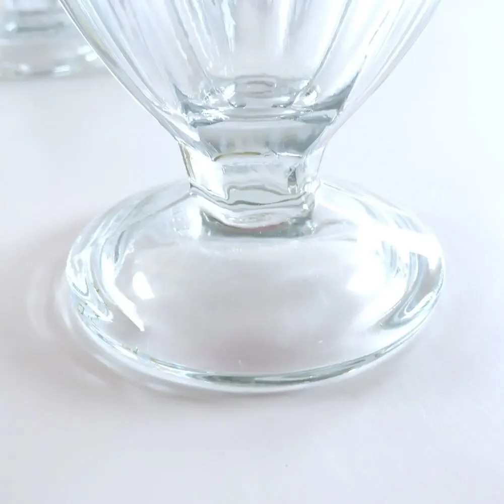 Vintage Anchor Hocking Clear Glass Footed Sherbet Dessert Glass Dishes Set of 6